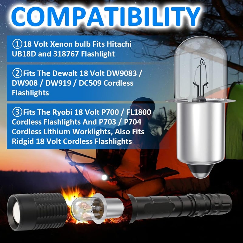 Pokin for Dewalt 18v Xenon Flashlight Bulb DW9083 DW908 DW919 DC509-4 Pack - Image 4